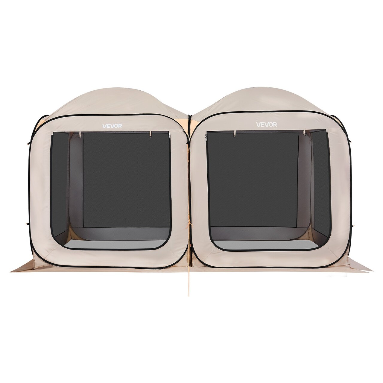 Beige 300D Oxford Pop Up Screen Tent 8-10 Person Instant Canopy